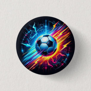 Futuristische Elektrische Voetbal Lightning Ronde Button 3,2 Cm