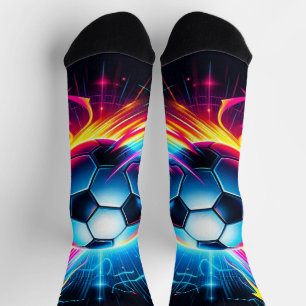 Futuristische Elektrische Voetbal Lightning Sokken