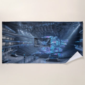 Futuristische Esports Arena Gaming Achtergrond.    Strandlaken