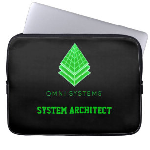 Futuristische esthetiek Neon groene techbedrijf Laptop Sleeve