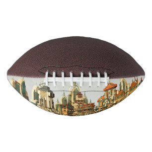 Futuristische Fantasie Stad Sci-Fi Silhouet Kunst American Football