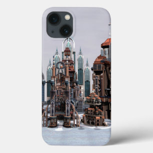 Futuristische Fantasie Stad Sci-Fi Silhouette Kuns iPhone 13 Hoesje