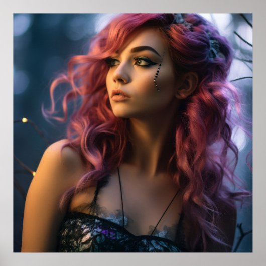 Futuristische Fantasy Fairy Meisje Poster (Voorkant)