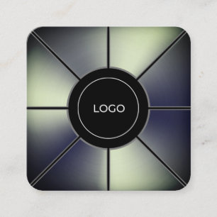 Futuristische faux-metalen textuur lijst vierkante vierkante visitekaartje