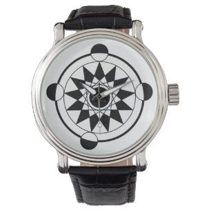 Futuristische geometrische graancirkel Mandala Horloge