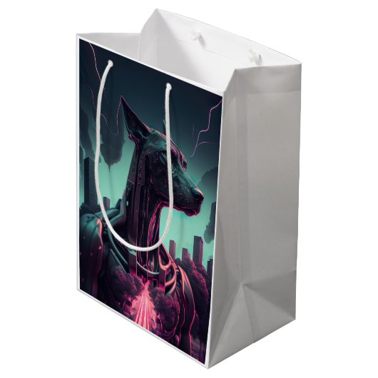 Futuristische Grote Deen De Robotische Vennootscha Medium Cadeauzakje (Achterkant Gekanteld)