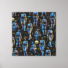 Futuristische humanoïde robotkunst | AI Android Sc Canvas Afdruk