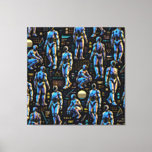 Futuristische humanoïde robotkunst AI Android Sc Canvas Afdruk