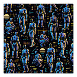 Futuristische humanoïde robotkunst | AI Android Sc Perfect Poster