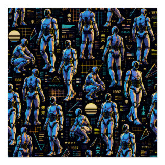 Futuristische humanoïde robotkunst | AI Android Sc Perfect Poster