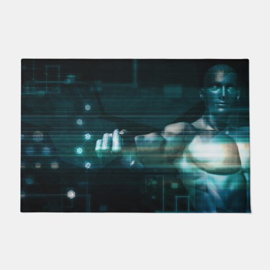 Futuristische interface met gebruiker Android Robo Deurmat (Voorkant)