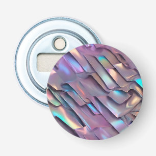 Futuristische iriserende/abstracte holografische button flesopener