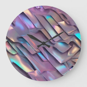 Futuristische iriserende/abstracte holografische grote klok