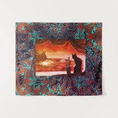 Futuristische kat op Mars Wandkleed (Voorkant (horizontaal))