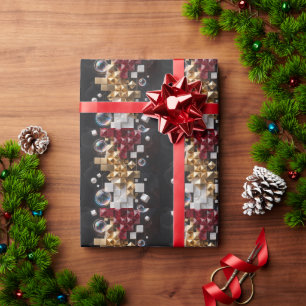 Futuristische Kerst Mosaïek Kolom 3D Cadeaupapier
