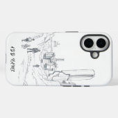 Futuristische landschapsschets met figuren Case-Mate iPhone case (Achterkant (horizontaal))