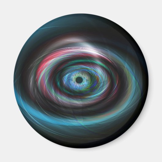 Futuristische lichtsporen oog magneet (Voorkant)