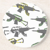 Futuristische machine-Pistool Zandsteen Onderzetter (Voorkant)