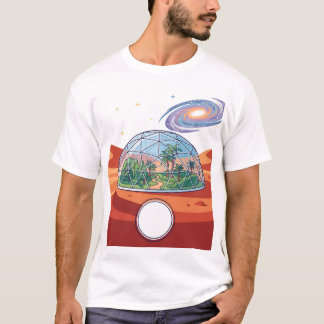 Futuristische Mars Kolonie Ruimte Bio Koepel Moder T-shirt