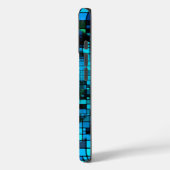 Futuristische matrix | Aangepaste blauwe pixels Case-Mate iPhone Case (Achterkant / Links)