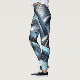Futuristische Metallic Abstracte Vrouwen Leggings
