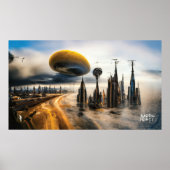 Futuristische metropolis poster (Voorkant)