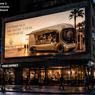 Futuristische Michelin Food Truck – Luxe Mobiel Poster