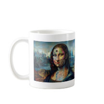 Futuristische Mona Lisa AI Kunst Mok