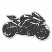 Futuristische motorfiets zwart-wit vector sticker (Voorkant)