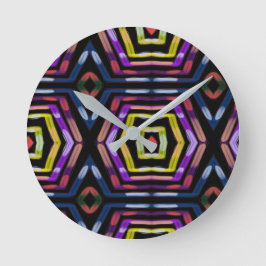 Futuristische Neon Circuitry Abstract Ronde Klok