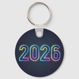 Futuristische Neon Glow 2026 Dubbelzijdig Sleutelhanger