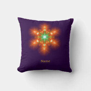Futuristische Neon Glow Bloem Grafisch Kussen