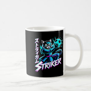 Futuristische Neon Kat Aanvaller Cyberpunk Voetbal Koffiemok