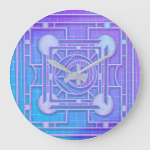 Futuristische neon vaporwave Abstract geometrisch Grote Klok