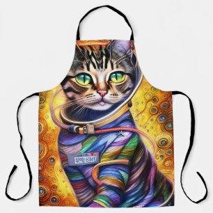 Futuristische neonkat schort