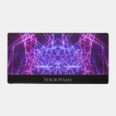 Futuristische neonlichten gloeiende netto structuu bureaumat (Voorkant)