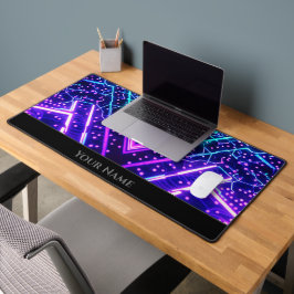 Futuristische neonverlichting computer printplaat  bureaumat