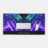 Futuristische neonverlichting computer printplaat  bureaumat (Keyboard & Muis)