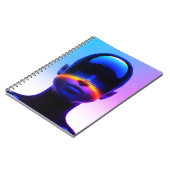Futuristische Pixel Art Portrait – Digitaal Abstra Notitieboek (Linkerzijde)