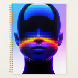 Futuristische Pixel Art Portrait – Digitaal Abstra Planner
