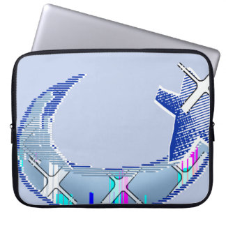 Futuristische Pixelpatroon Abstracte Laptophoes Laptop Sleeve