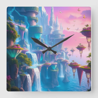 Futuristische planeetklok vierkante klok