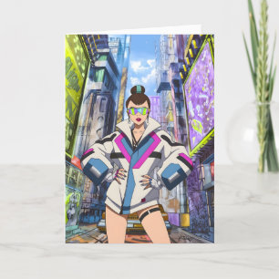 Futuristische Pop Star 0003 Bedankkaart