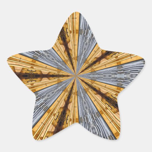 Futuristische primitieve ster sticker (Voorkant)