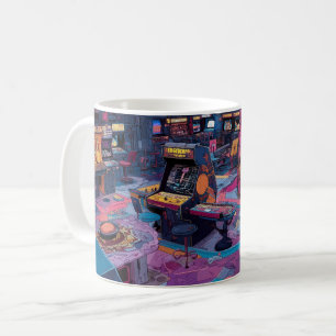 Futuristische Retro Arcade in de Buitenruimte Koffiemok