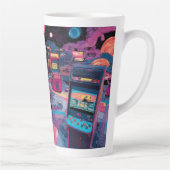 Futuristische Retro Arcade in de Buitenruimte Latte Mok (Rechts)