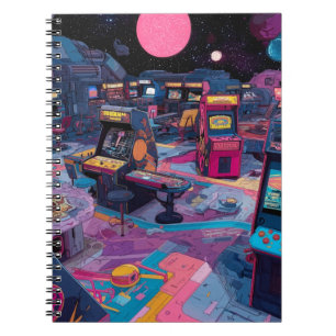 Futuristische Retro Arcade in de Buitenruimte Notitieboek
