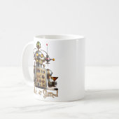 Futuristische Robot Bartender "Geschud of Geroerd" Koffiemok (Voorkant links)