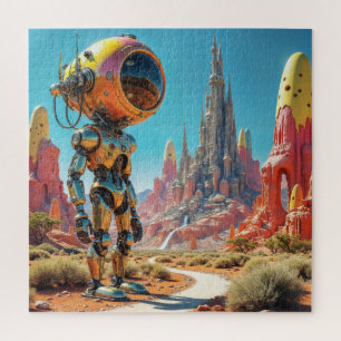 Futuristische robot houdt de wacht legpuzzel
