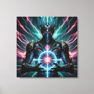 Futuristische Robot Kosmische Kern Cyberpunk Canvas Afdruk
